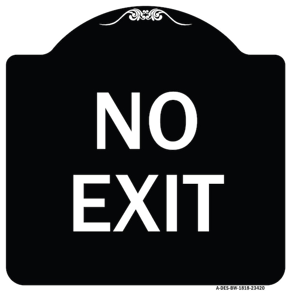Parking Lot No Exit Heavy-Gauge Aluminum Architectural Sign, 18" L, 18" H, BW-1818-23420